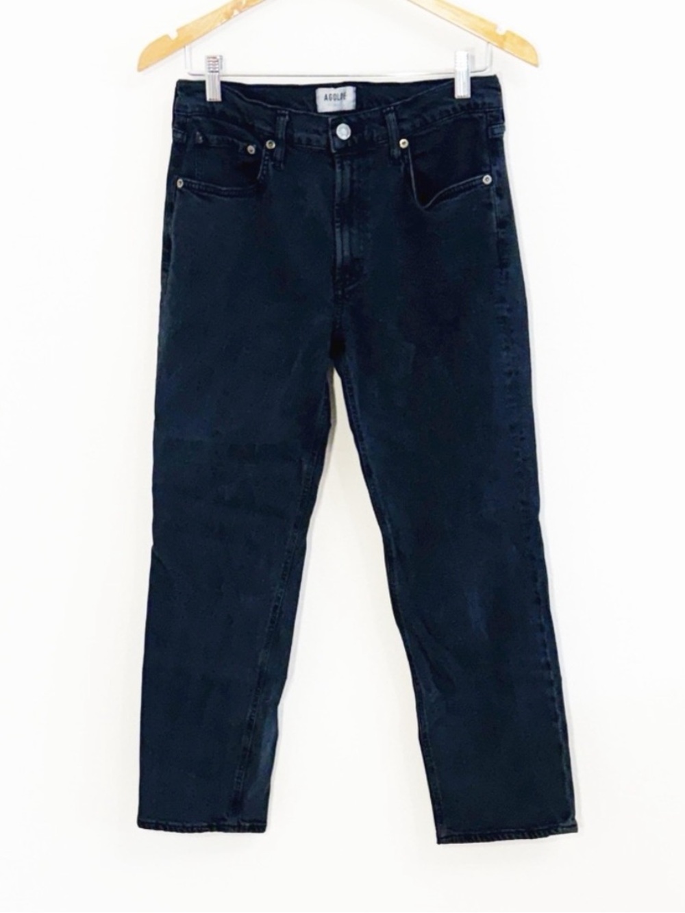 AGOLDE Black Wash straight Leg Jeans High Rise Size 27 - Picture 2 of 7